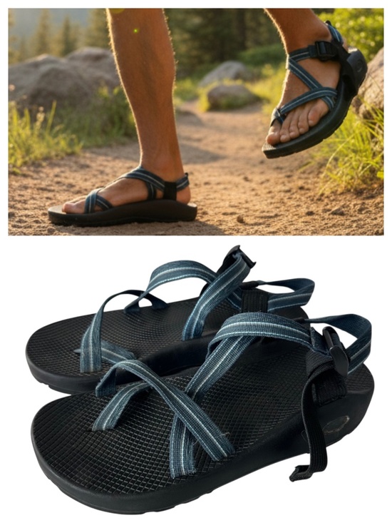 Chaco Z/2 Sport Sandals Mens Sz 10 Black Blue Hiking Waterproof Swim Outdoors main image 5